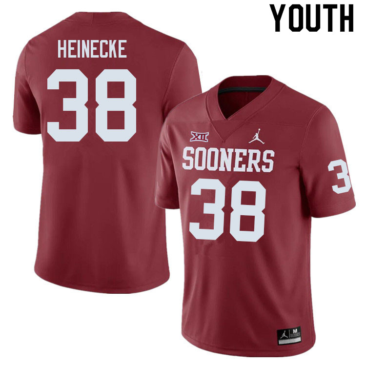 Youth #38 Owen Heinecke Oklahoma Sooners College Football Jerseys Sale-Crimson - Click Image to Close